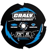 CRALY 7-1/4 Inch 4 Teeth Hardie Fiber Cement Circular Saw Blade, 5/8 Inch Arbor, Polycrystalline ...
