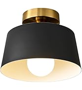 Bwxcie Modern Semi Flush Mount Ceiling Light,Metal Ceiling Light Fixture,E26 Ceramic Lamp Head,Bl...