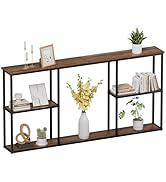 WOHOMO Console Tables for Entryway,3 Tire Small Entryway Table for Hallway,Foyer,Rustic Brown(63 ...