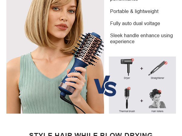 Styling Hair while Blow-drying