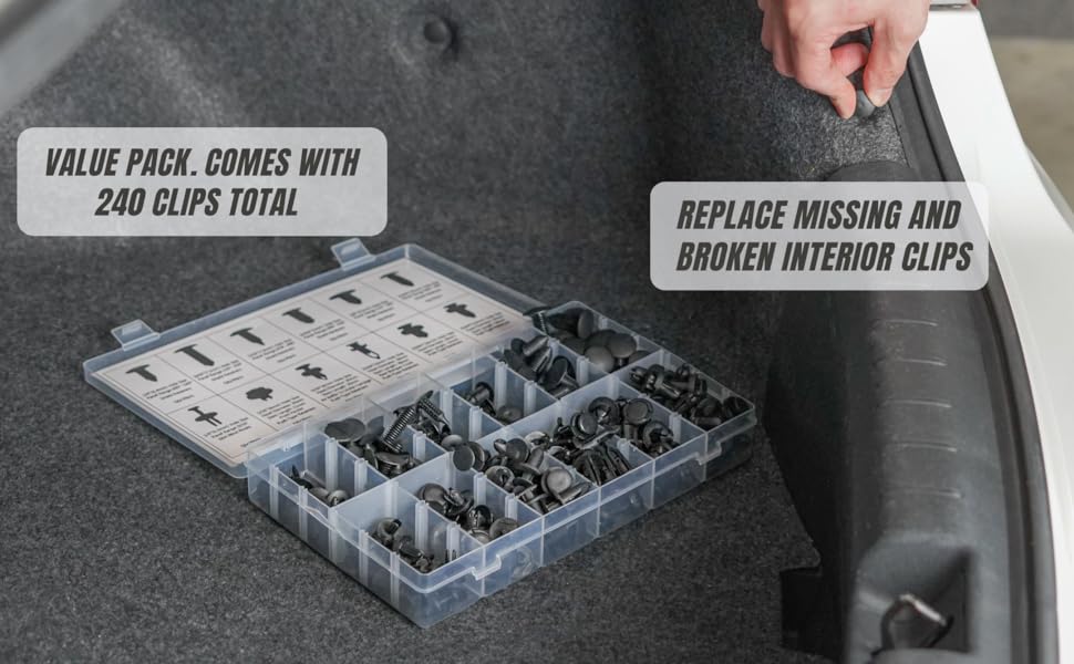 REPLACE MISSING OR BROKEN PUSH RETAINER CLIPS