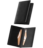 VULKIT Genuine Leather Business Card Holder 2 Sided Slim Business Name Card Organizer for Men or ...