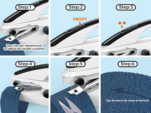 Handheld sewing machine