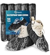 squish Waterproof Shoe Covers Disposable, 100 Pack Premium Thick Booties Cover for Men and Women,...