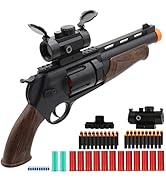 DaoDaoZhu Toy Gun Revolver with Dart Bullet Holder and Scope, Soft Bullet Toy Gun Shotgun, Realis...