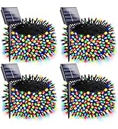 4 Pack 180FT Solar Christmas Lights Outdoor Waterproof, Super Bright 320 LED Solar String Lights ...