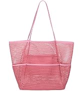 Mesh Beach Tote Large Bag 2022 Upgrade for Women with Multiple Pockets for Family Travel Swimming...