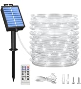 ICRGB Solar Rope Lights Outdoor, 72FT 200 LED Solar Rope Lights,IP67 Waterproof, 8 Modes, Outdoor...