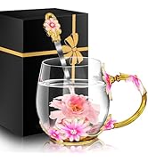 Women Glass Tea Coffee Pretty Cup Set Cute Mug Christmas Xmas Birthday Romantic Gift Work Wife Hu...