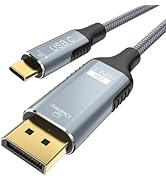 Anehmeta USB C to DisplayPort 2.1 Cable 16K@30Hz 8K@120Hz 40Gbps Type-C to DisplayPort Cord Thund...