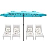 SUPERJARE 13FT Outdoor Umbrella for Patio, Double sided Pool Umbrellas with Fade Resistant Canopy...
