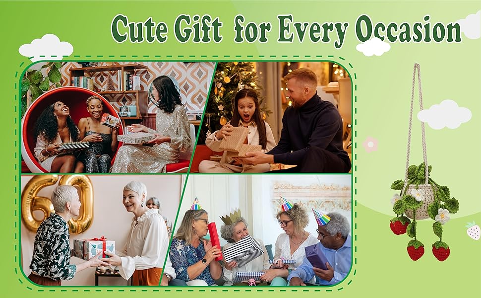 Crochet hanging baskets make ideal gifts for birthdays, parties, anniversaries and various holidays