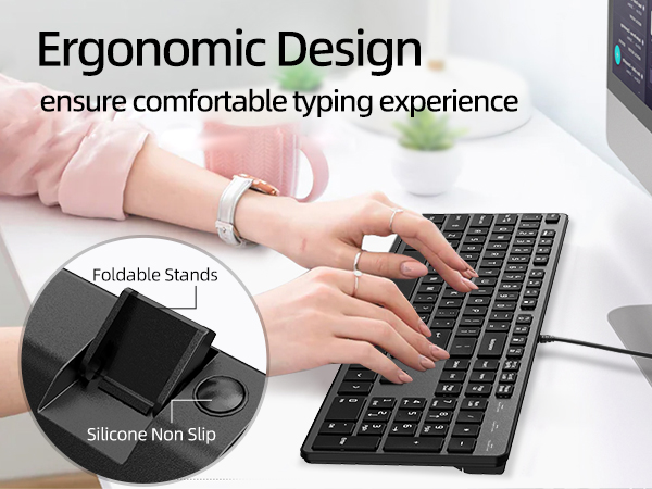 Typewriter Keyboard low profile full size quiet ultra slim silent wired usb flat chocolate keys