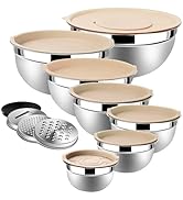 Lazycorner Stainless Steel Mixing Bowls with Airtight Lids Set of 7 Stainless Steel Bowls Set wit...