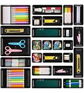 Vtopmart 25 PCS Office Desk Drawer Organizers Set, 4-Size Versatile Plastic Drawer Organizer Tray...