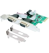 PCIE 2 Port Serial Expansion Card PCI Express to Industrial DB9 Serial / RS232 COM Port Adapter 1...