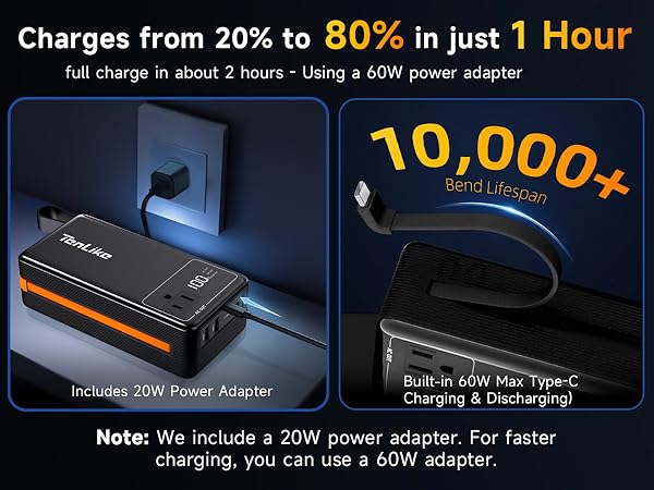 Portable Power Station 99.9Wh Power Bank for Camping Essentials Small Electric Generator