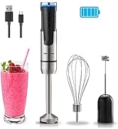 Liebe&amp;Lecker Cordless Hand Blender, Immersion Blender Handheld USB Rechargeable 8 Variable Speeds...