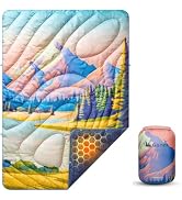 Gonex Camping Blanket with Aero-Warmth Breathable Layer - Puffy Printed Packable Blanket, Ultrali...