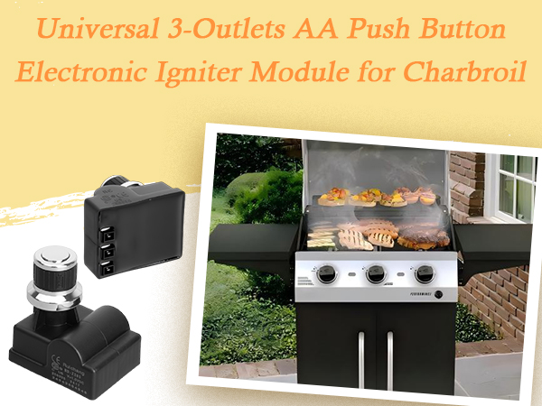 Universal 3-Outlets Igniter for Charbroil 463215512 463215714 463215513