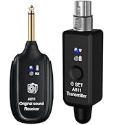 A811 2.4GHz Wireless Microphone Transmitter Receiver, Wireless Microphone System for Dynamic/Cond...