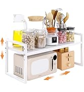 DOLALIKE Expandable kitchen Countertop Organizer, Stackable Cabinet Shelf Organizers, Space Savin...