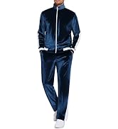 COOFANDY Mens Tracksuit 2 Piece Set Velour Sweatsuit Jogging Suits Full Zip Jacket Pants Outfits