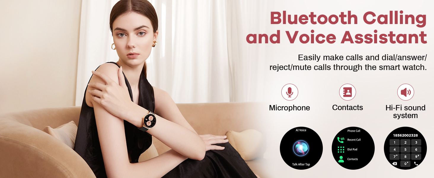 Women's Smartwatch with Bluetooth Calling &amp; Notifications