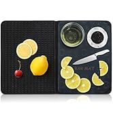 Tebery 3-in-1 Foldable Bar Mat for Countertop, Nonslip Cocktail Drying Mats with Removable Cuttin...