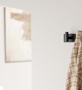 GWAAZXGZ Black Wall Mounted Coat Rack – 5 T-Shaped Pegs for Hats, Bags &amp; Towels, Heavy-Duty Metal...