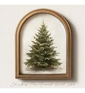 Christmas Decorations - 11" x 13.8" Christmas Tree Framed Wall Art Picture Painting Artwork - Ind...