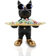 Huhote Bulldog Tray Statue, Standing Bulldog Candy Dish Key Holder Bowl, Bulldog Gifts Accessorie...