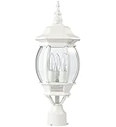 NUVO Lighting 60/897 Traditional Three Light Post Mount from Central Park collection in White finish
