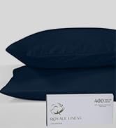 Royale Linens 400 Thread Count 100% American Grown Cotton Pillowcase Set - Luxury Sateen Queen Pi...