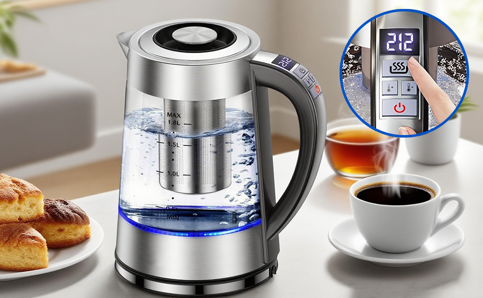 Electric Kettle with Temperature Control for Tea and Coffee