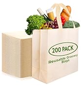 200 Pack of Cream Reusable bags Medium Size