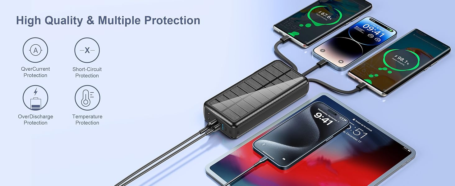 Portable Charger with Built in Cable