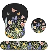 Ergonomic Mouse Pad with Wrist Rest and Keyboard Wrist Rest Set,3-in-1 Gel Wrist Support for Comp...