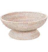Kouboo La Joll Rattan Fruit Bowl, Large, White-Wash