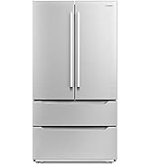 Cosmo FDR225RHSS-G 36 in Double French Door Refrigerator | Energy Efficient Fridge with 2 Drawer ...
