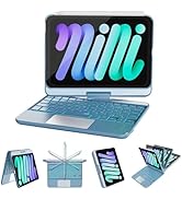 RAYMCRAFT for iPad mini 7 (A17 Pro, 2024) & Mini 6 (2021) Case with Keyboard, 7 Colors Backlit Ke...