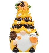 KnomeKo Timer - Summer Bee Decor, Sunflower Gnome Ceramic Tree Light, Rustic Farmhouse Summer Dec...