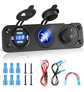 Kohree 12V Marine Boat Cigarette Lighter Socket, 3 in 1 Waterproof Car Dual QC3.0 USB Outlet Pane...