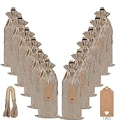 Sailup Burlap Wine Bags 12 Pcs Wine Bottle Gift Bags With Drawstrings Tags &amp; Ropes, Reusable Gift...