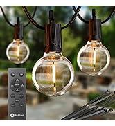 Brightown Outdoor String Lights with Remote and Zip Ties, 58Ft Dimmable Patio Lights with 25 Bulb...