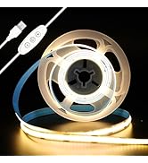 iNextStation COB LED Strip Light, 5V USB 6.6ft 2M 640LEDs Warm White 3000K Dimmable LED Lighting ...