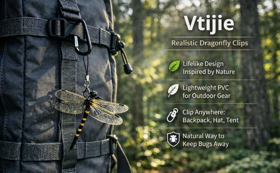 Vtijie Realistic Dragonfly Clips