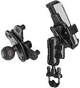 WINDFRD Motorcycle Phone Mount Holder with Vibration Dampener, Aluminum Arm and Base, Compatible ...