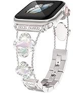 Rose Gold Cute Luxury Metal Diamond Slim Glitter Apple Watch Band 38mm 40mm 42mm 44mm iwatch se S...