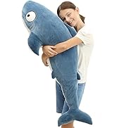 HAIJUNYA 48” Blue Giant Sharks Plush,Large Whale Shark Stuffed Animals, Big Ocean Sea Fish Squish...
